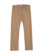 MURPHY & NYE Mens Custom Fit Straight Casual Trousers W34 L35 Beige Cotton DU05
