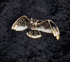 Flying Owl Brooch Vintage