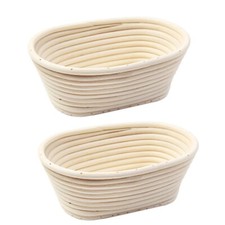 2pcs 9" Oval Rattan Bread Proving Proofing Basket Dough Bannetons Baking Mold