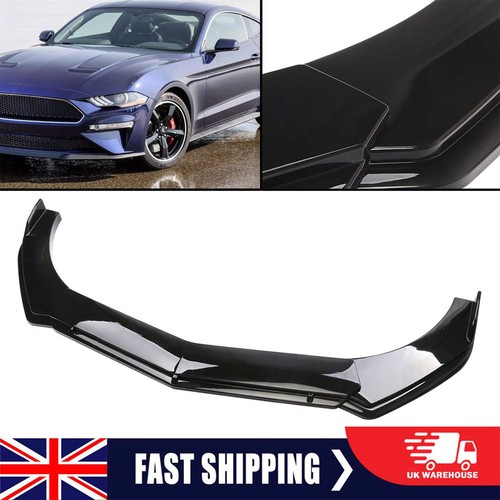 Gloss black front bumper lip - black,