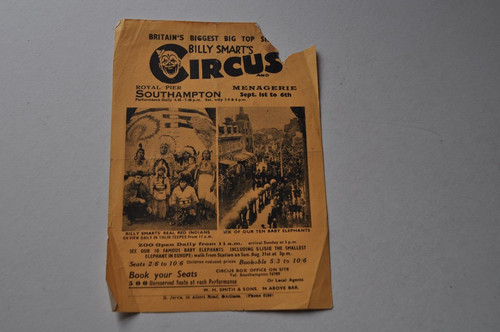 Billy smarts circus leaflet - billy,