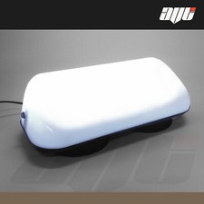 36cm BLANK ROOF TAXI CAB TOP SIGN WHITE LED LIGHT LAMP MAGNETIC FOR HIRE 12V 