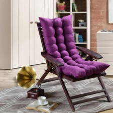 Dark Purple Garden Sun Lounger Chair Recliner Bench Window Seat Cushion Pad