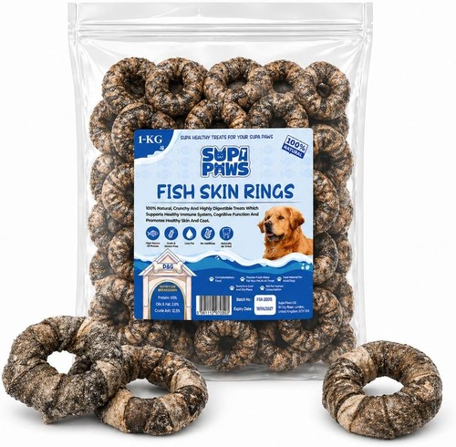 Supa paws 1kg fish skin - paws,