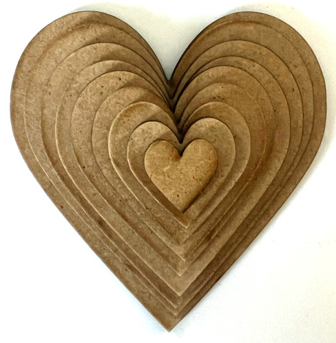 Wooden heart shapes craft tag - heart,
