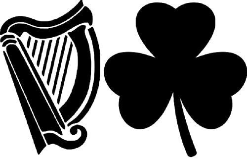 Celtic harp and - celtic, shamrock