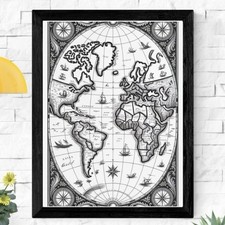 Vintage World Map A4 – Retro