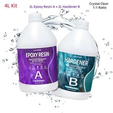 Clear Epoxy Resin 4L Kit - 1A:1B Self-Leveling Craft Casting Tumbler Coating