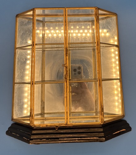 Vtg glass brass - vtg, mirrored