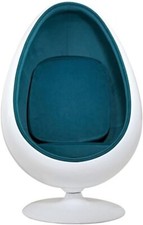 Green Retro Egg Chair White Base Sensory Pod Ball Chair - 136cm