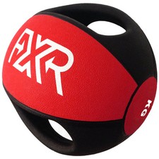 FXR SPORTS RUBBER RED/BLACK DOUBLE HANDLE MEDICINE BALL 3-12KG