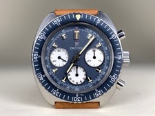 RARE Vintage Croton Sea Diver Valjoux 72 Chronograph Manual Wind Blue Dial Watch