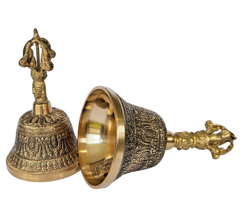 Large tibetan brass tingsha - brass,