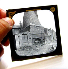 Pottery kiln (London Doulton Faience ???) antique photo magic lantern slide #855