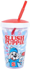 Slush Puppie Cup. 500ml Capacity Cup with Screw Tight Lid & Bendy Straw.