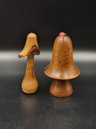 Turned wooden toadstools or - turned,