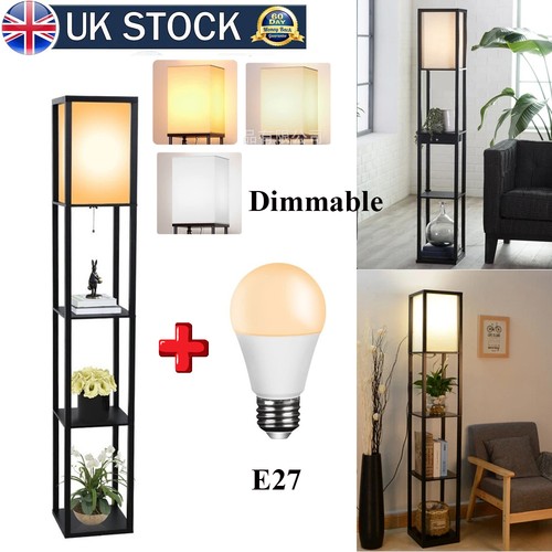 Standard floor lamp with - lamp, shelf