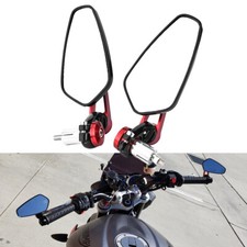 7/8" Bar End Mirrors Red For
