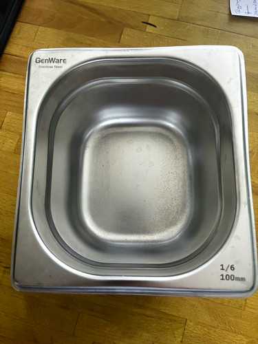Genware stainless steel gn - 1/6,