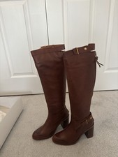 BNWT Topshop Knee High Leather Boots Tan Size 4