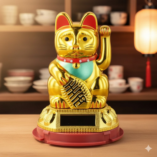 Lucky cat waving solar - lucky,