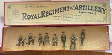W. Britain Lead Soldiers Royal Regiment of Artillery Set with Box 1930s