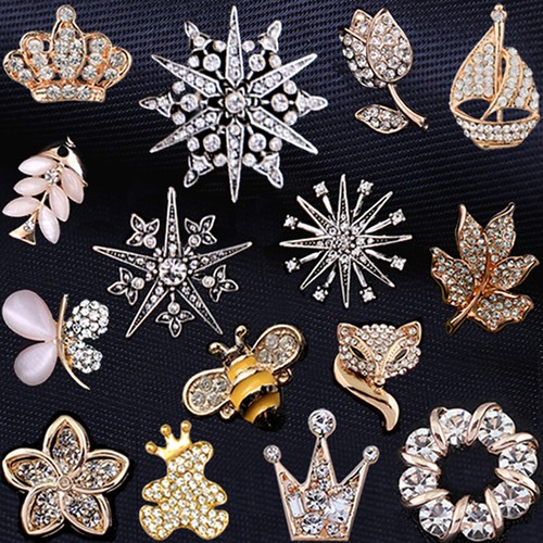 Rhinestone lapel pin brooch - lapel,