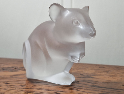 Lalique crystal large mouse - large,