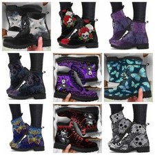 Womens Jack Skellington Ladies Snow Boots Ankle Warm Rose Skull Boots Halloween