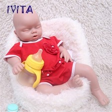IVITA 20'' Cute Soft Slicone Reborn Baby Sleeping Girl Solid Silicone Doll