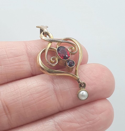 Antique rolled gold garnet - antique,