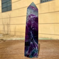 221G  Natural fluorite crystal pillar wand Obelisk earth restoration