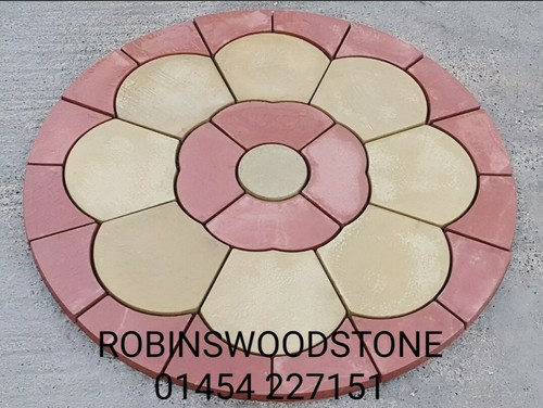 Concrete rose patio paving set - concrete,