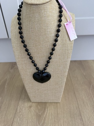 Lola rose black heart - black, necklace