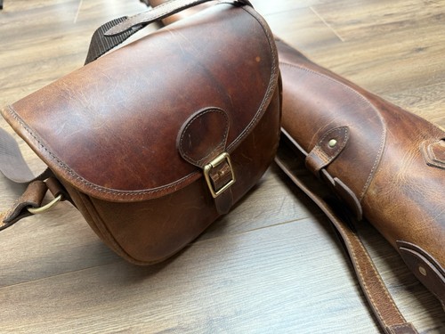 Leather gun slip cartridge - leather, bag