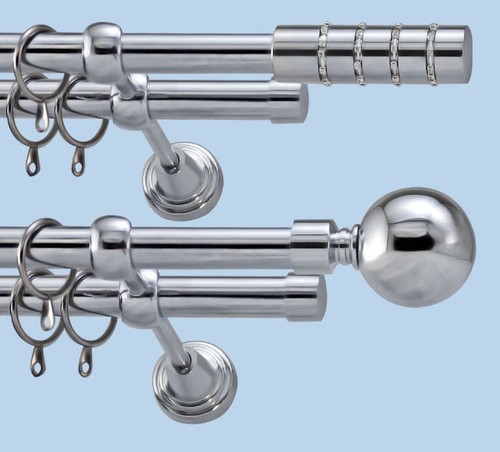 Metal double curtain - double, rod