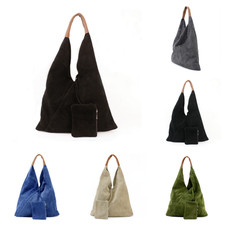 Ladies New Italian Genuine Real Suede Leather Oversize Slouch Shoulder Tote Bag