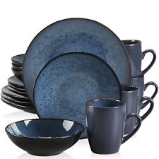 vancasso Dinner Set Blue Stoneware Dining Set Tableware Plates Bowls Mugs Set