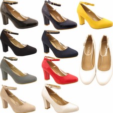 WOMENS LADIES BLOCK HEEL ANKLE