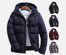 Men Jacket Puffer Bubble Down Hooded Winter Warm Coat Quilted Zip Padded Outwear