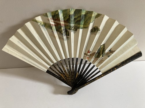Vintage fan chinese - chinese, bamboo