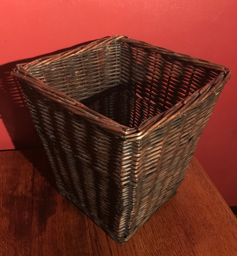 Tapered wicker waste - paper, bin