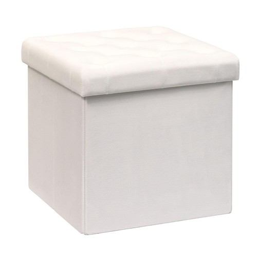 Storage ottoman velvet - ottoman, tufted