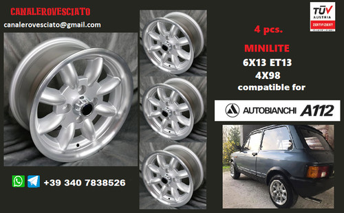 Minilite wheels inch 4x98 - 13,