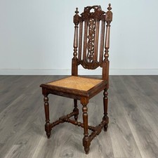Antique 19th Century Bedroom Chair / Hall Chair In Oak ( REF AF-3302 )