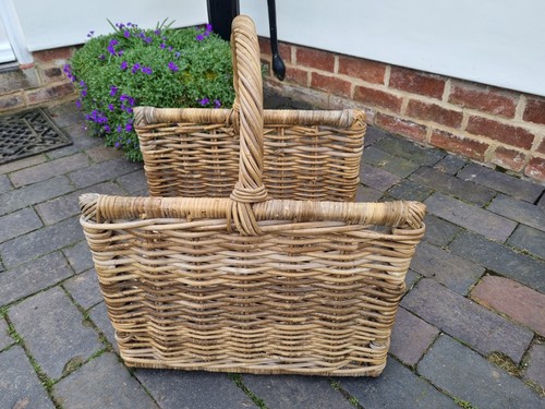 Large wicker log basket - large,