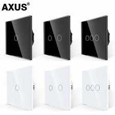 1/2/3Gang Light Touch Switch LED Panel Tempered Glass Wall Screen Smart-Switch