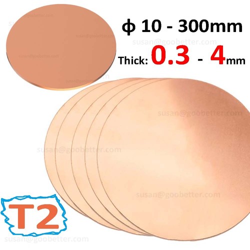 Round pure copper metal discs - round,