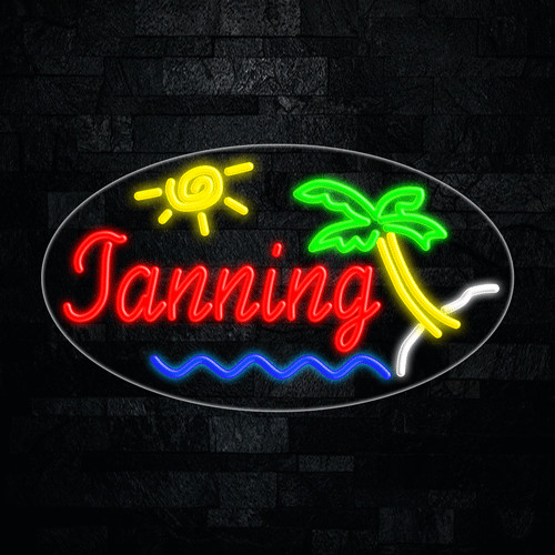 Tanning led neon sign - tanning, x