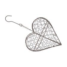 Flower Hanging Basket Heart Shape Ironed Wall Planter Pot Shelf Home Decoration